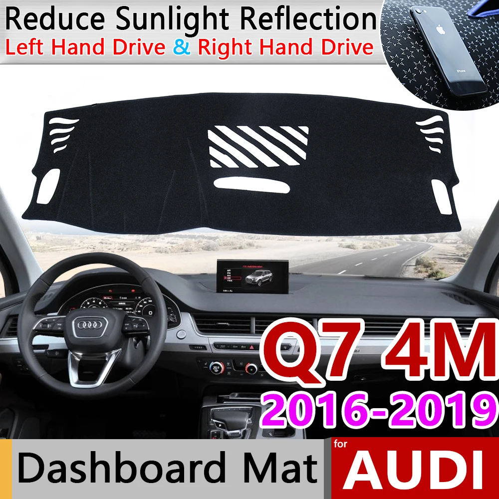 

for Audi Q7 4M 2016 2017 2018 2019 Anti-Slip Anti-UV Mat Dashboard Cover Pad Sun Shade Dashmat Protect Carpet Accessories S-line