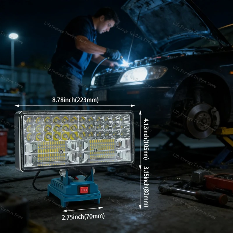 

Super Bright LED Work Light for Makita 18V Battery Powered 4/8 Inch Cordless Jobsite Flashlight Outdoor Camping Emergency Lamp