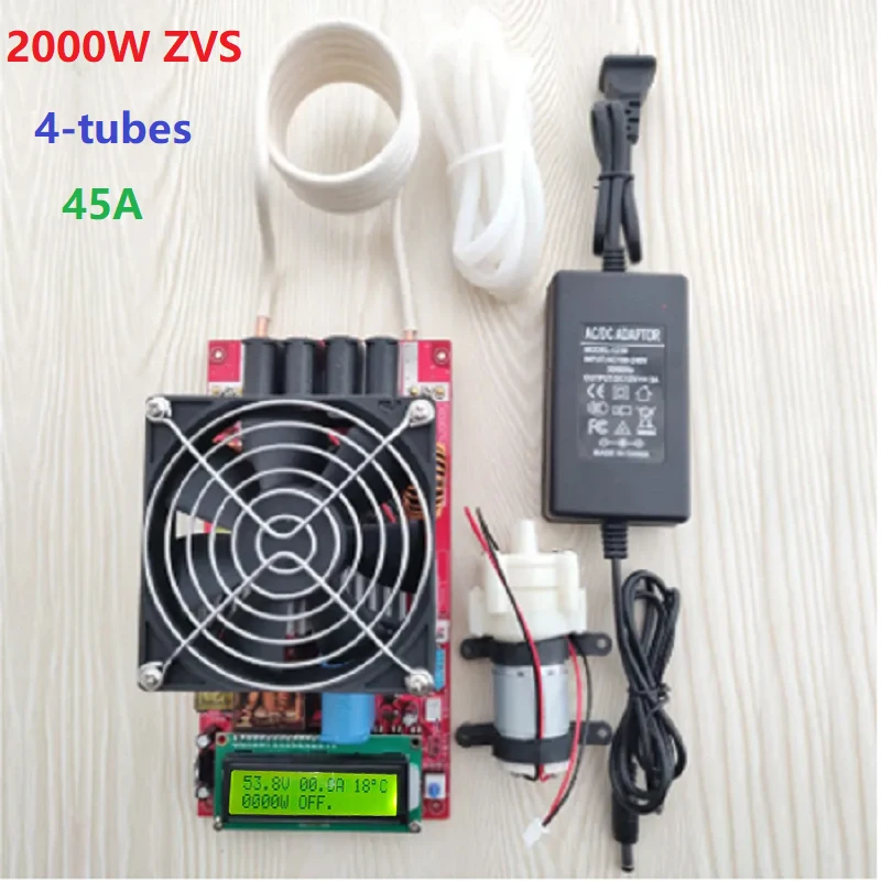 

2000W ZVS High Frequency Induction Heater Module Flyback Driver Heater Good Heat Dissipation + Coil +pump +power Adapter