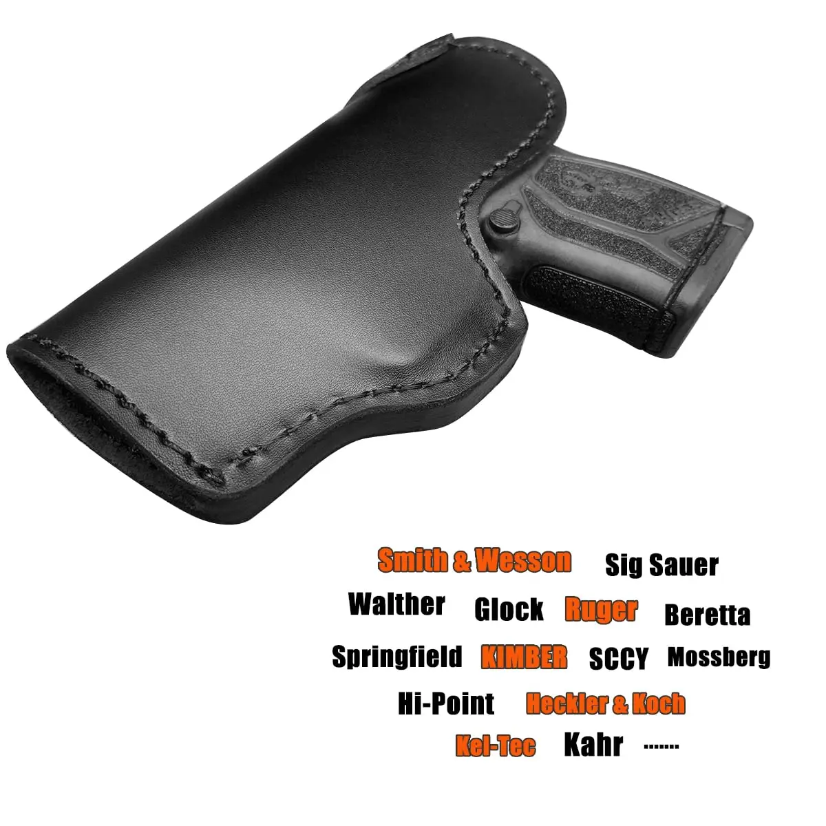 IWB Leather Gun Holsters For Small Pistols : Ruger LCP380 LCP MAX LCPII- Sig Sauer P365 P238 P938 - Walther PPK 380 CCP - S&W