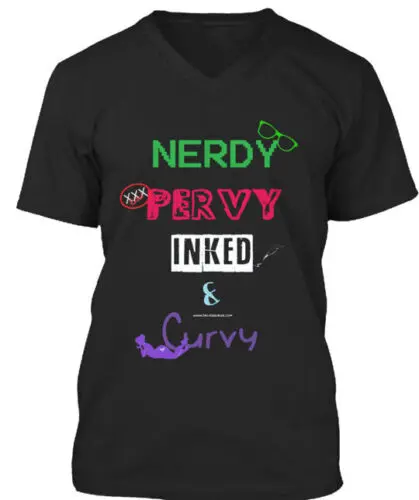 Nerdy Pervy Curvy T-Shirt Made in the USA Size S to 5XL