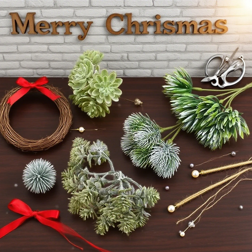 

1Pc Artificial Plant Christmas Tree Home Room Wedding Decoration Bridal Accessory Clearance Fake Plant Diy Gift Handmade Garland