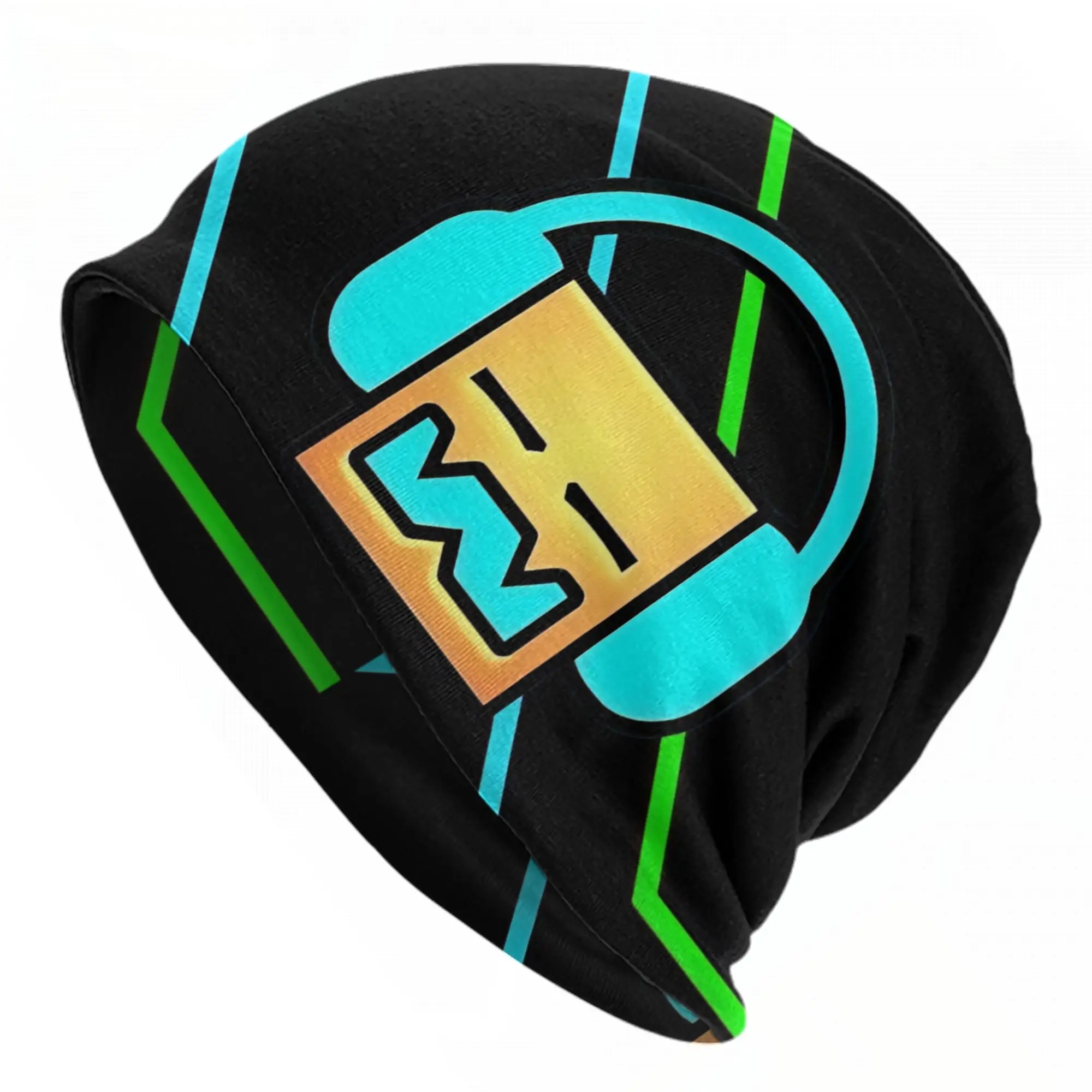 Geometry Dash Games Bonnet Hat Autumn Winter Outdoor  Skullies Beanies Hats Unisex Warm Dual-use Caps