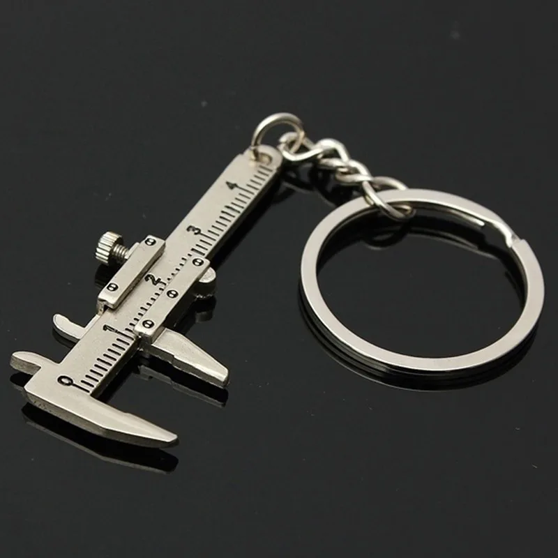 Mini Portable Ruler Metal Keychain Bag Hanging Vernier Caliper Key Chains Stainless Steel Measuring Guaging Tools Keyrings New