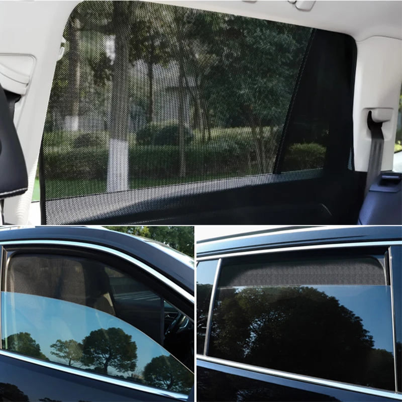 Car Side Window Sun Shade Uv Protection Universal Magnetic Car Interior Accessories Curtain Sunshade Mesh Sun Visor Durable