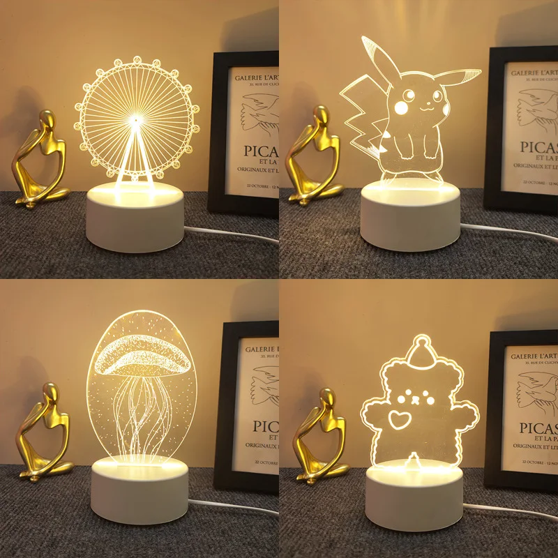 

Акриловый светодиодный ночник с USB, 3D лампа, неоновая вывеска, рождественские украшения для дома, спальни, дня рождения, Декор, свадебные подарки