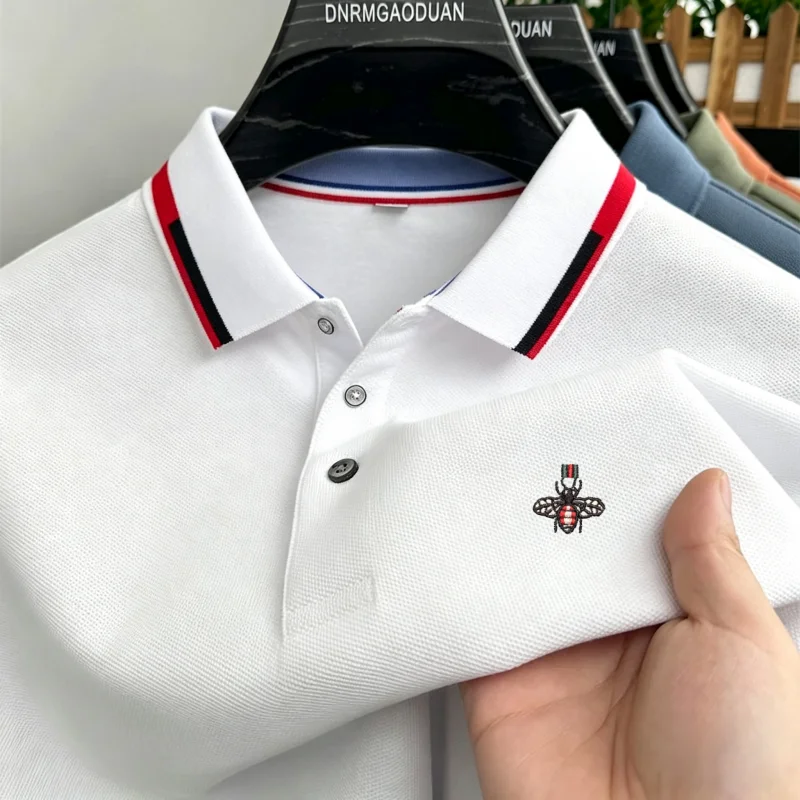 Basic Men Summer Short Sleeve polo Light Polyester Thin Breathable Simple Daily Essential Fit Office Party Wardrobe Must Item