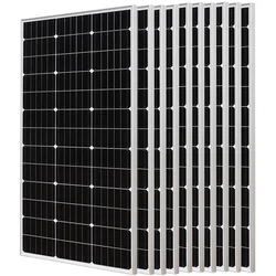 300W Monocrystalline Solar Panel for 12V Battery Charger,Rigid Glass Panel Solar 2-10pcs 150 Watt 1500W 900W 600W Solar plate Photovoltaic Module Ideal for Motorhome, Garden House, Boat balcony power plant