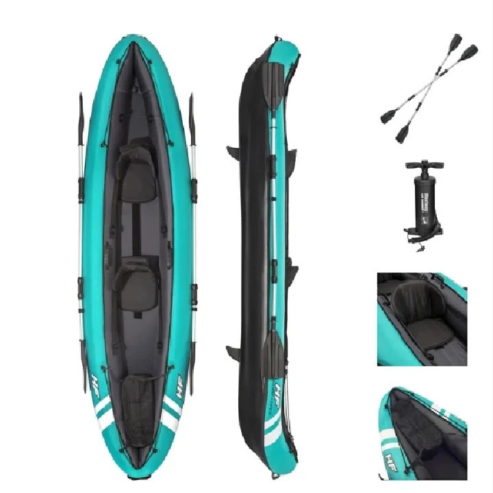 Inflatable Fishing Boat Kayak Explore K2 Canoe 2-Man Kayak for Drifting Outdoors
