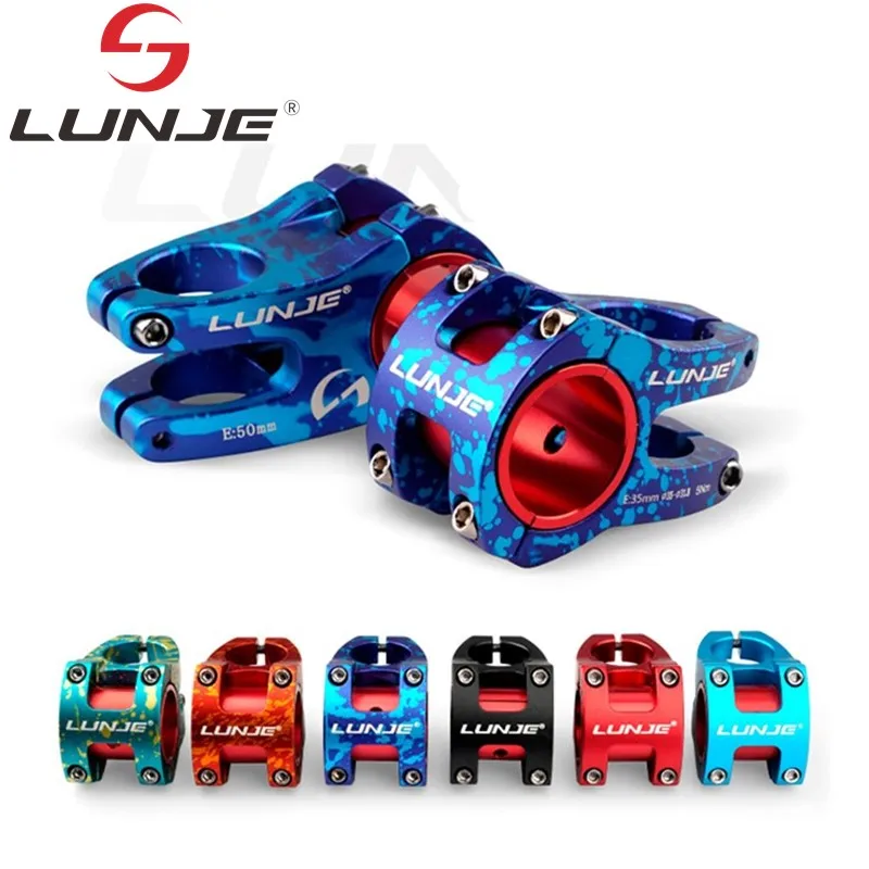 LUNJE Bicycle Handlebar Stem Aluminum MTB Power 31.8mm/35mm Adjustable calibre Mountain Road Bike Short Stem