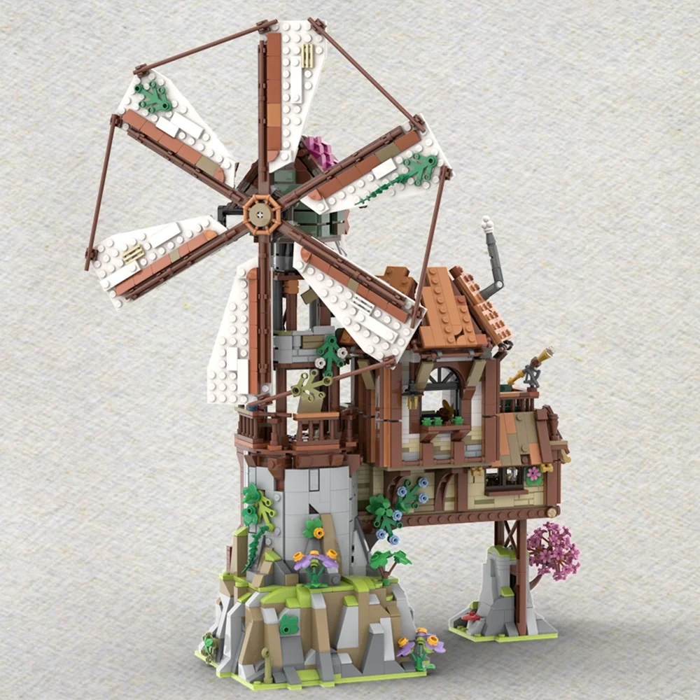 

2085PCS Mountain Windmill Modular MOC-910003 Creative street view Model Building Blocks Architecture Education Assembly Toy Gift