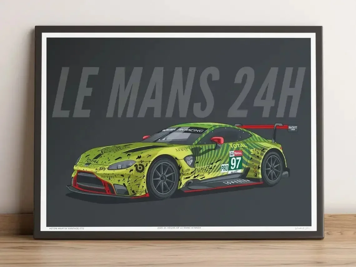 911 لون 24 ساعة من Le Mans الكلاسيكية سباق السيارات المشارك طباعة حائط لوح رسم صورة فنية لغرفة المعيشة