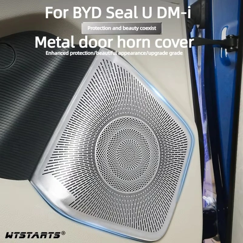Für BYD Seal U DM-i 2020-2025 Edelstahl-Lautsprechergrillabdeckung, Schutzgitter für die Tür, Audio-Netz, Kratzschutz, Staubdicht, Upgrade