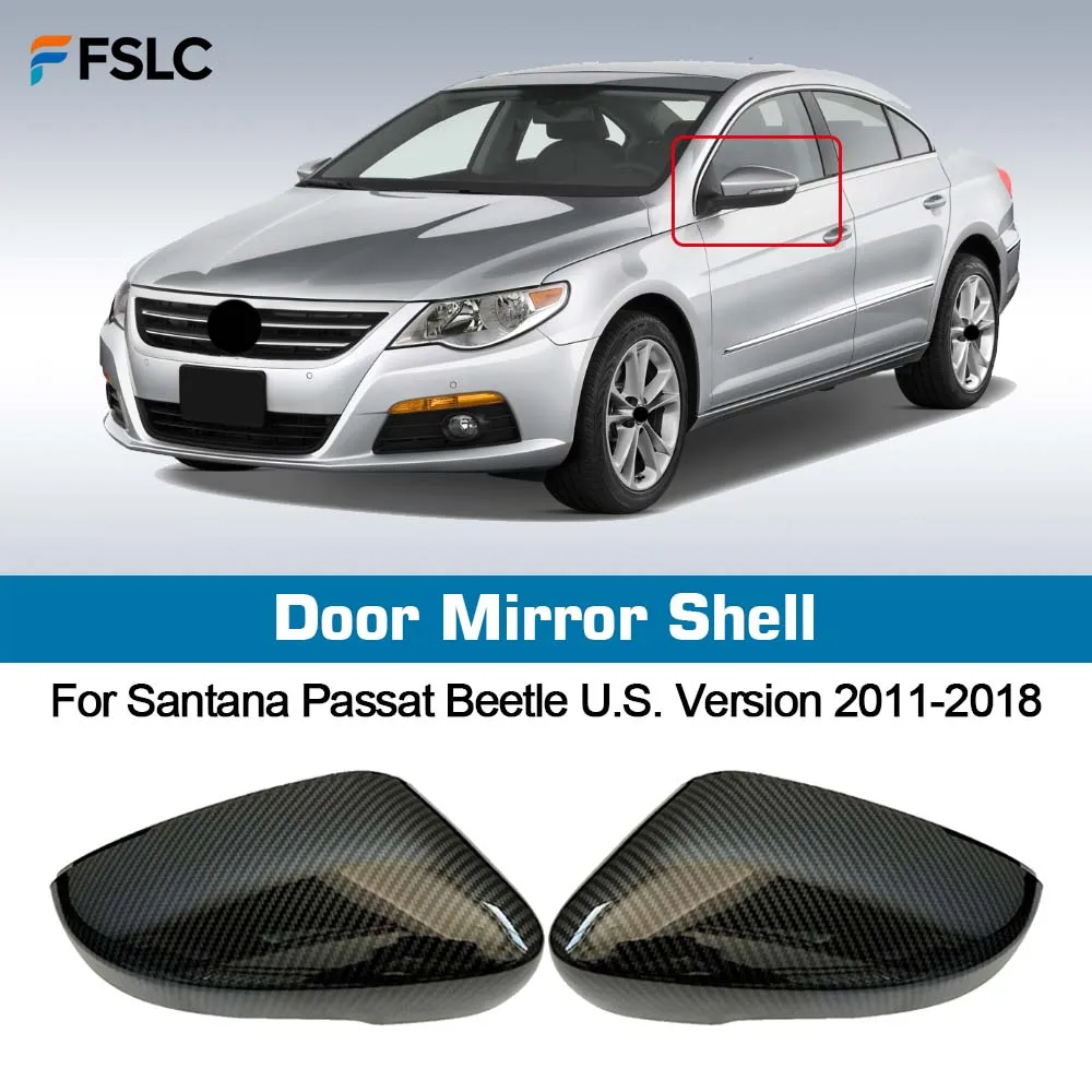 

⭐Genuine⭐ Protective Cover Door Mirror Shell For Santana Passat BeetleU.S.Version 2011-2018 Carbon Fiber Rearview Accessories