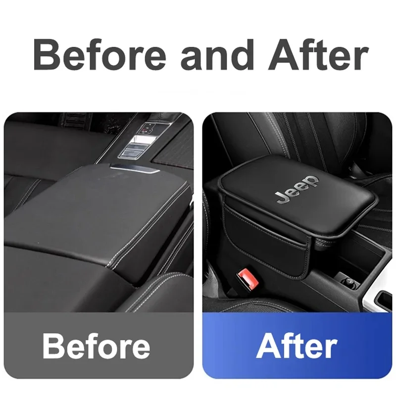 

Comfortable PU Leather Car Center Console Armrest Pad for Jeep Renegade Wrangler JK JL Grand Cherokee Auto Interior Accessories