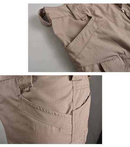 Imagen 2 del producto Pantalones cortos tácticos de combate militar para hombre, pantalones cortos impermeables de verano para senderismo, Camping, senderismo, escalada, pantalones deportivos para exteriores