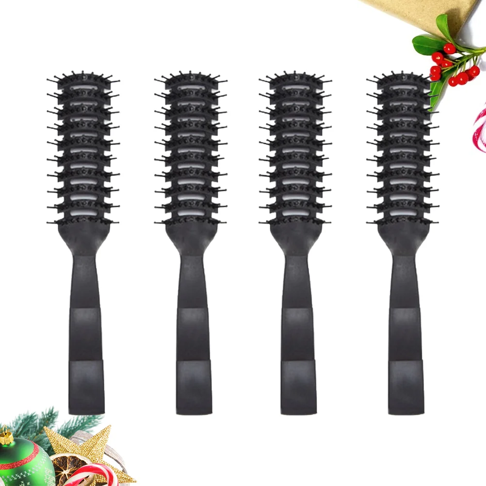 

4 Pcs Plastic Combs Delicate Portable Massage Combs Hairdressing Styling Combs for Men Women Home Barber (Black)