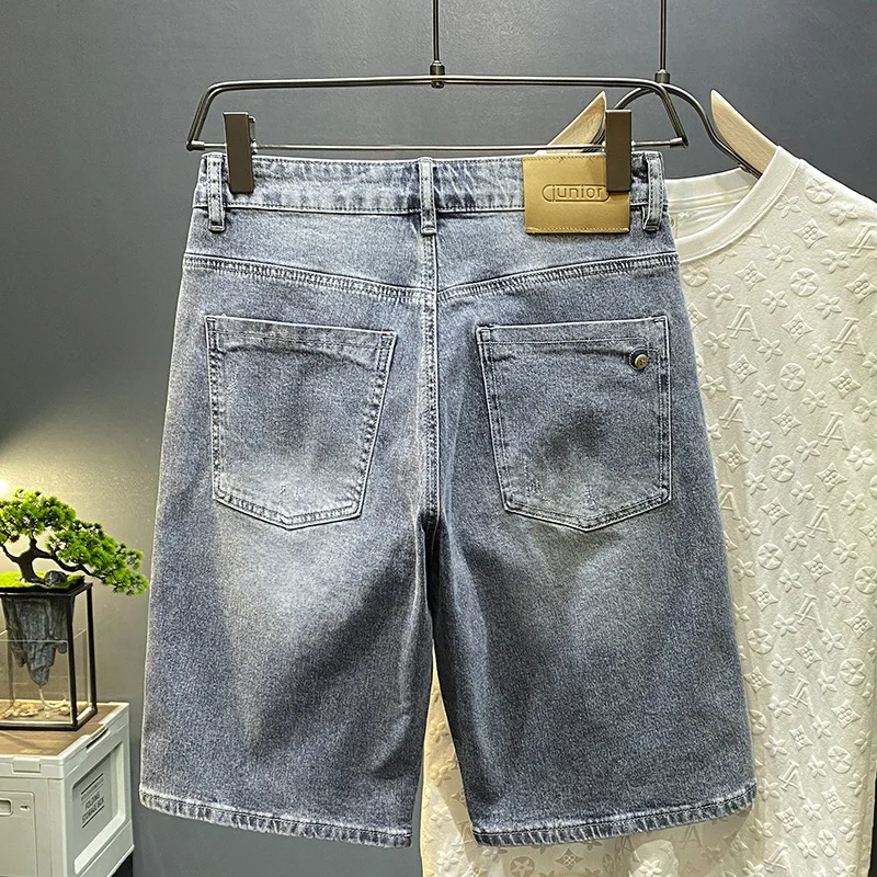 

Men's Jeans Shorts Summer Thin Loose Casual Fashion Brand Personality Stitching Fried Street Cool and Wild Fifth Pants