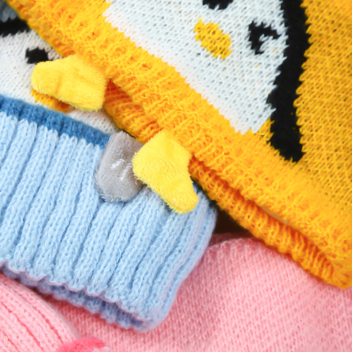 مجموعة وشاح قبعة Penguin الرائعة للأطفال قبعة محبوكة سميكة مع أغطية أذن للأطفال الأولاد والبنات في الشتاء