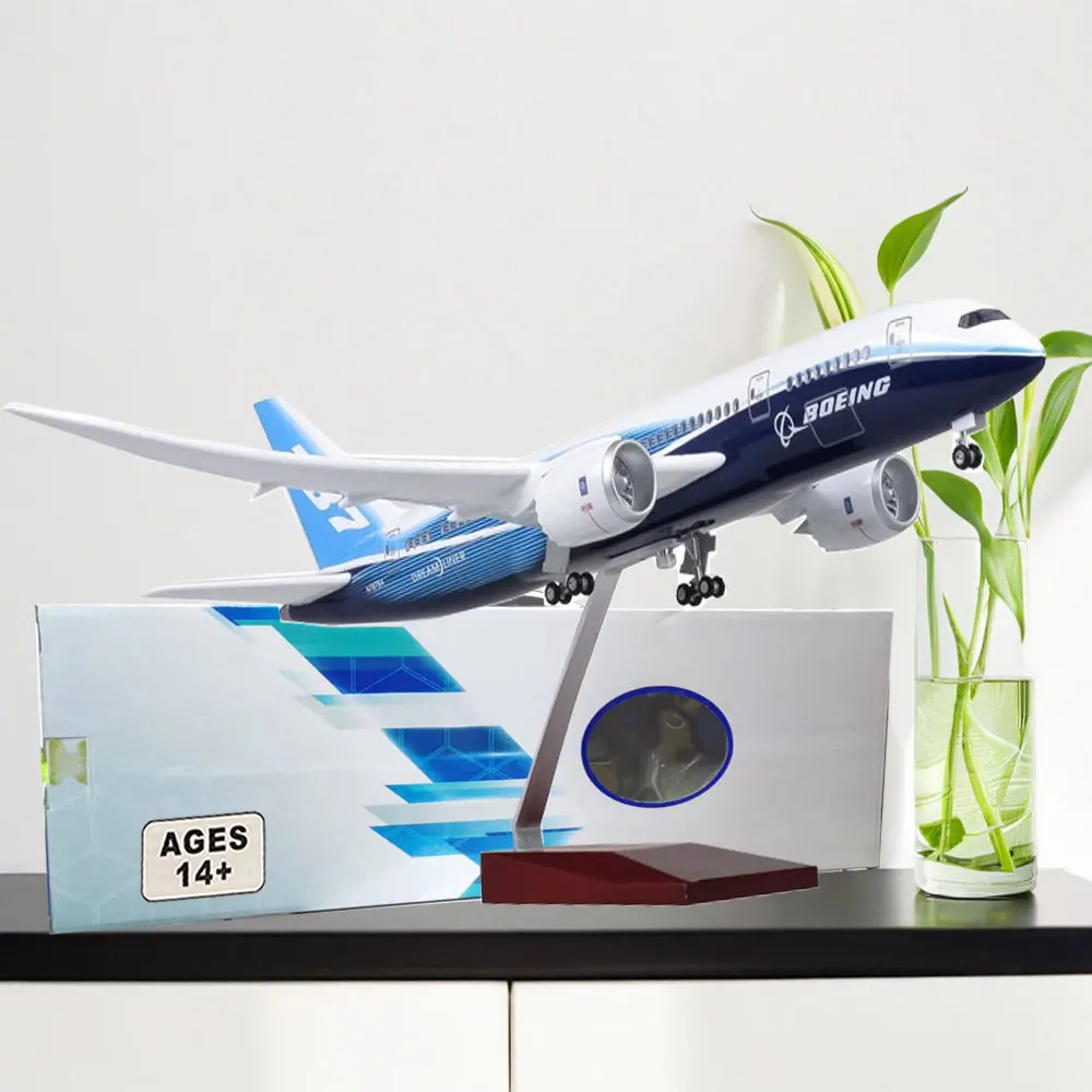 

Plane Big 1:130 Scale Civil Airliner Prototype Aircraft B787 Resin Diecast Airplane With Light and Wheel For Collection or Show