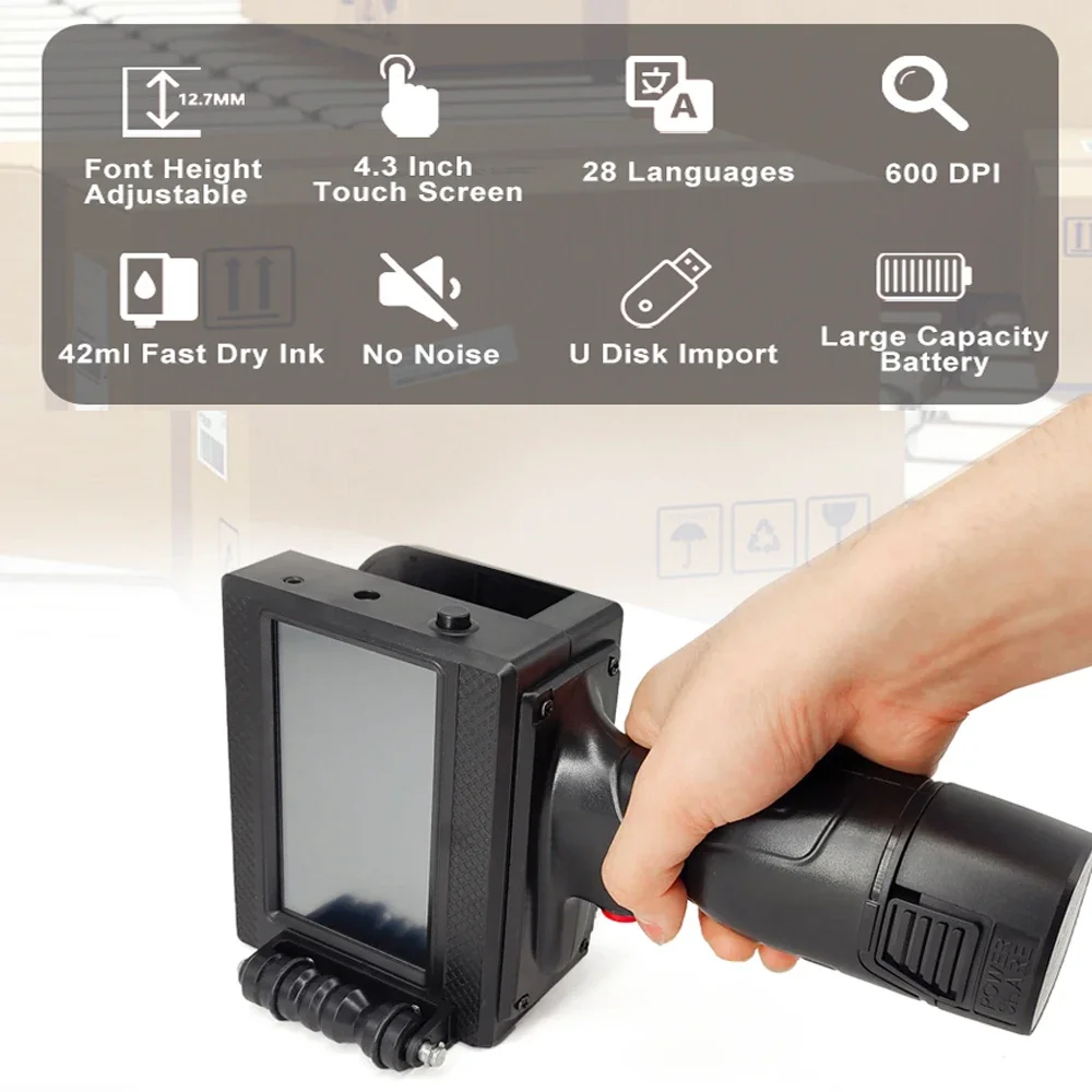 Hot Selling Black Quick Drying Ink Lightweight Hand Held Direct Printing Packaging Machine Printer Portable