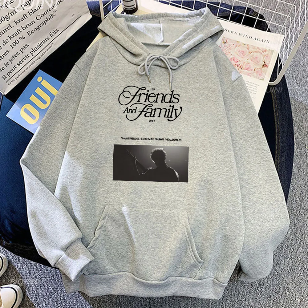 For Friends and Family Only  Tour Hoodies Shawn Mendes Graphic Sweatshirts Streetwear Fashion Printing Singer Pullovers Hooded