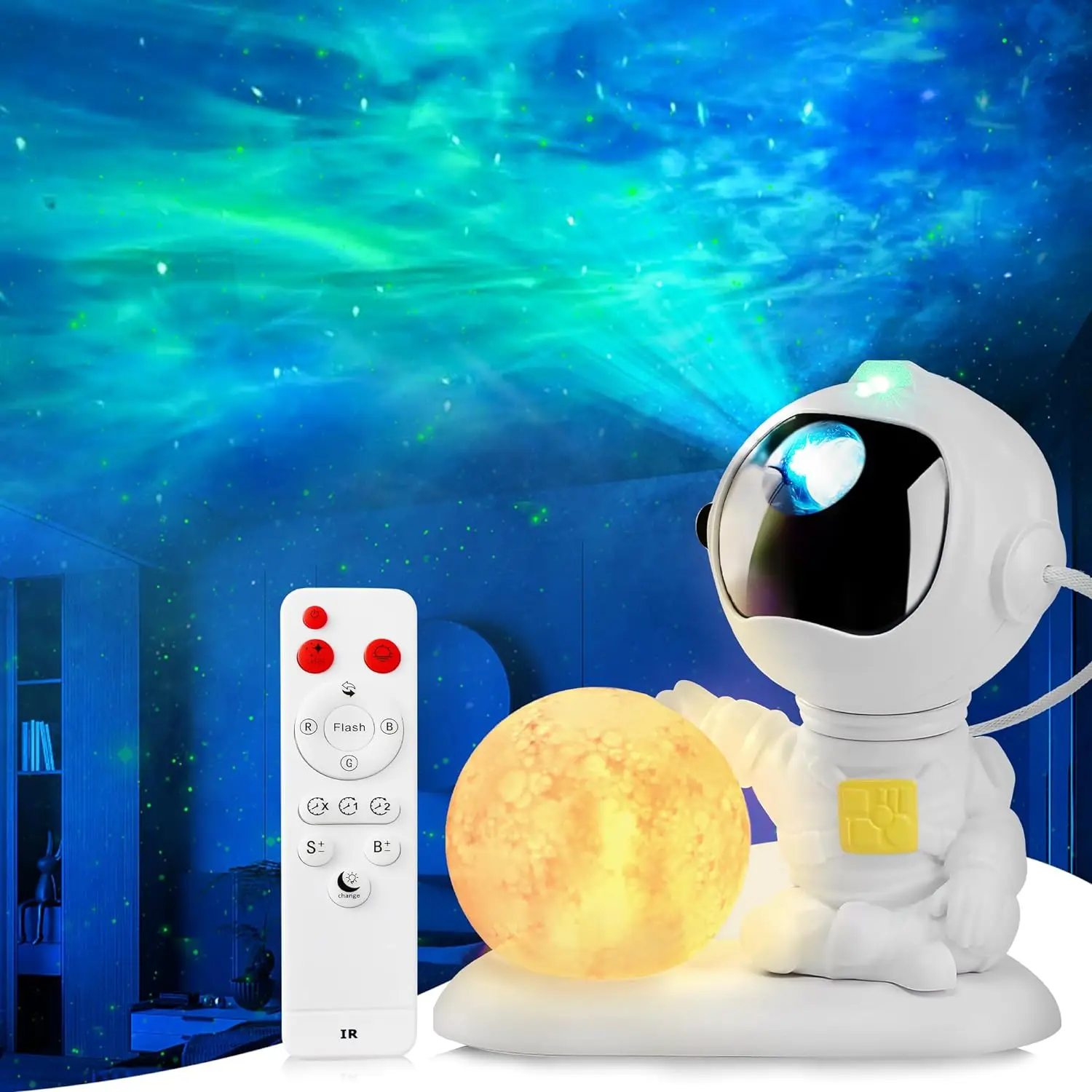 Projetor USB Starry Nebula, Luz de teto da galáxia, Iluminação ambiente da lua para o quarto, Living, Gaming Room, Xmas Party, Home Decor Gift