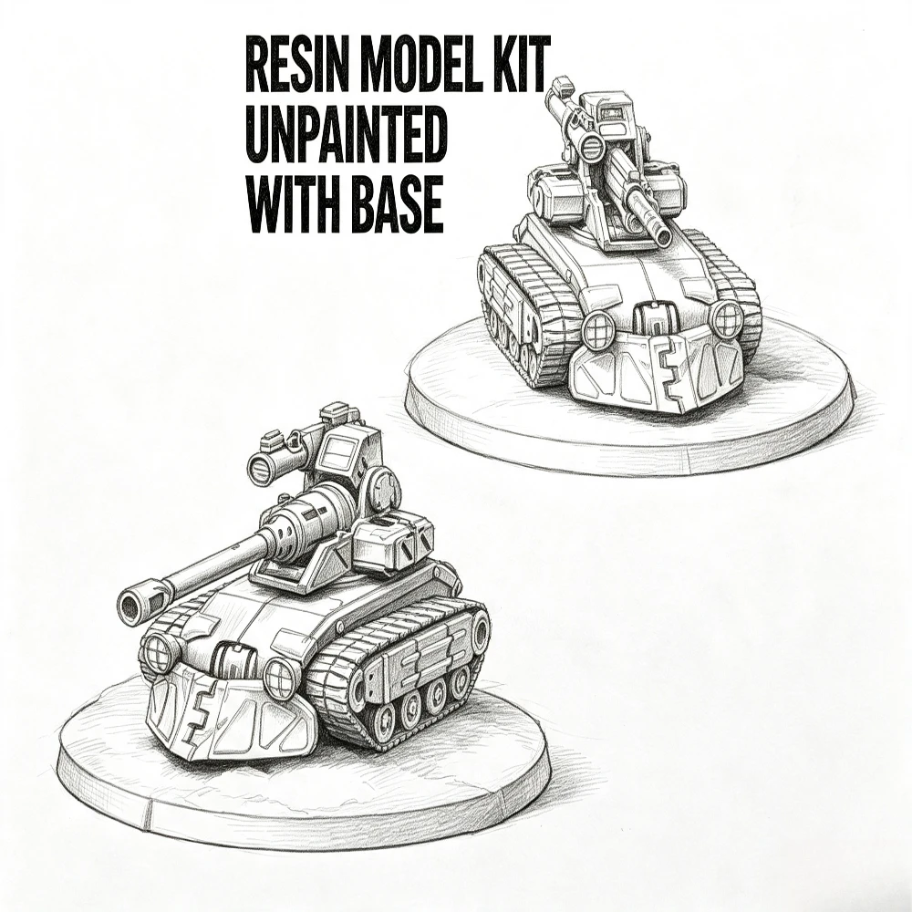 Resin Mover Double Unpainted Die Casting Resin Model Kit, Including Base, DIY Model Kit