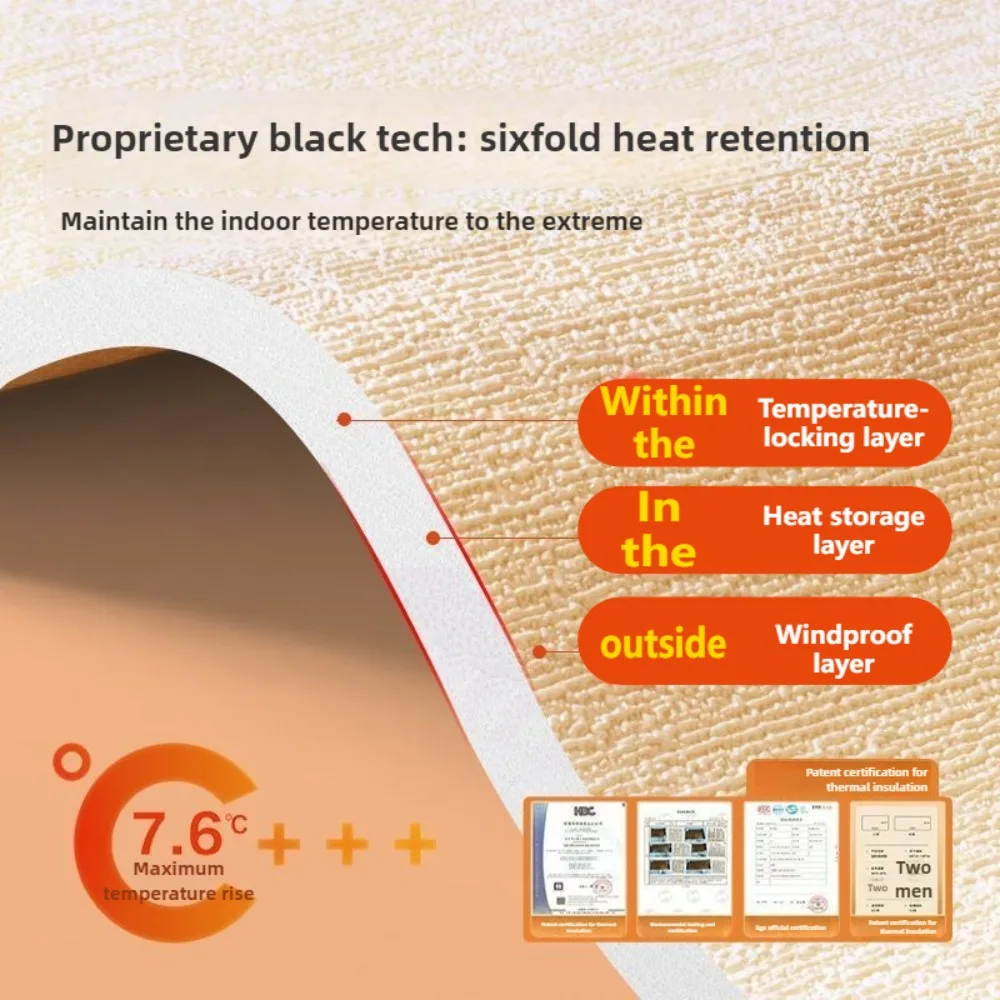 50cmx5m Self-Adhesive Thermal Wall Panels - Thick SXP Foam Insulation for Bed Walls, Cold Protection - Moisture-Resistant - Home view 2
