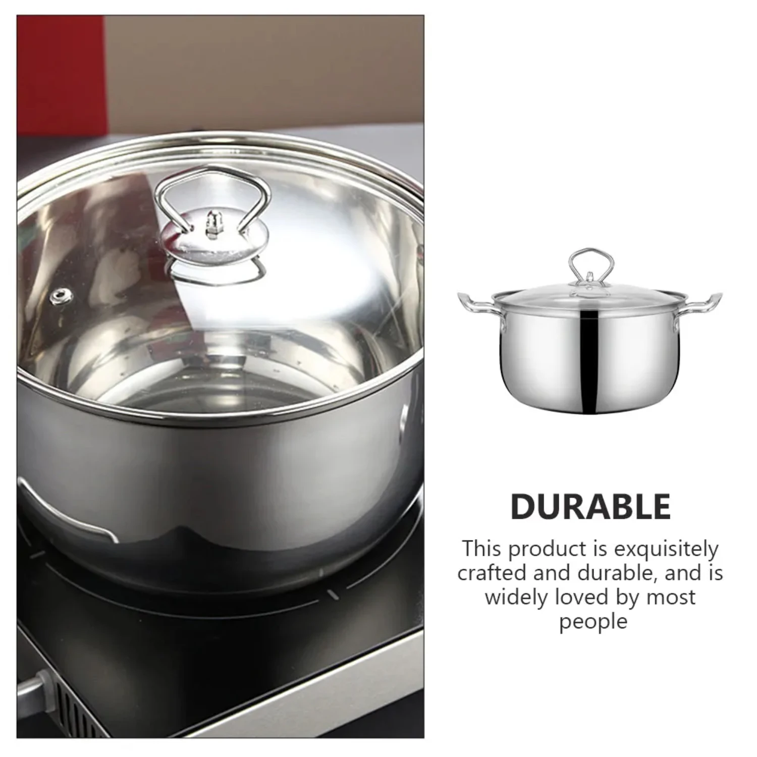 Multi-purpose Nonstick Stainless Steel Double Bottom Soup Pot for Induction Cooker - Nonmagnetic Cooking Pan, Perfect for Variou