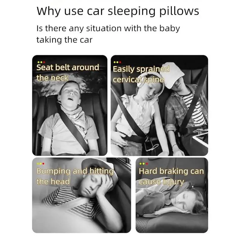 Car Pillows For Kids Comfortable Airplane Travel Pillow Cute Print Travel Lumbar Pillow Neck Pillows For Sleeping Long Traveling