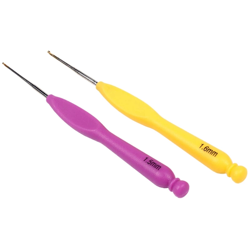 8 pz/set Kit da cucito con manico in plastica Kit di ganci per uncinetto in tessuto aghi per maglieria in alluminio aghi per cucire con cuciture a filato