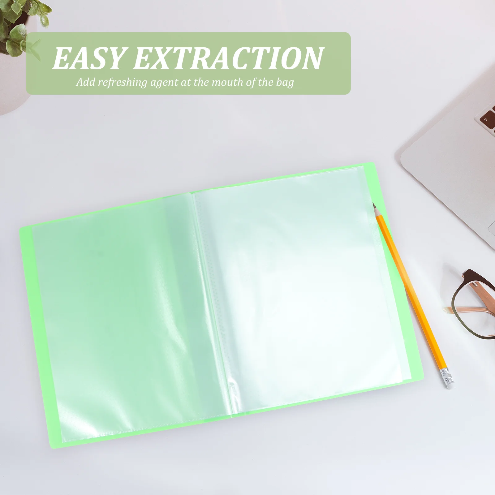 

A4 20 Page Plastic Folder Reusable Document Holder for Office School Projects Presentations Filing Storage Insert Paper