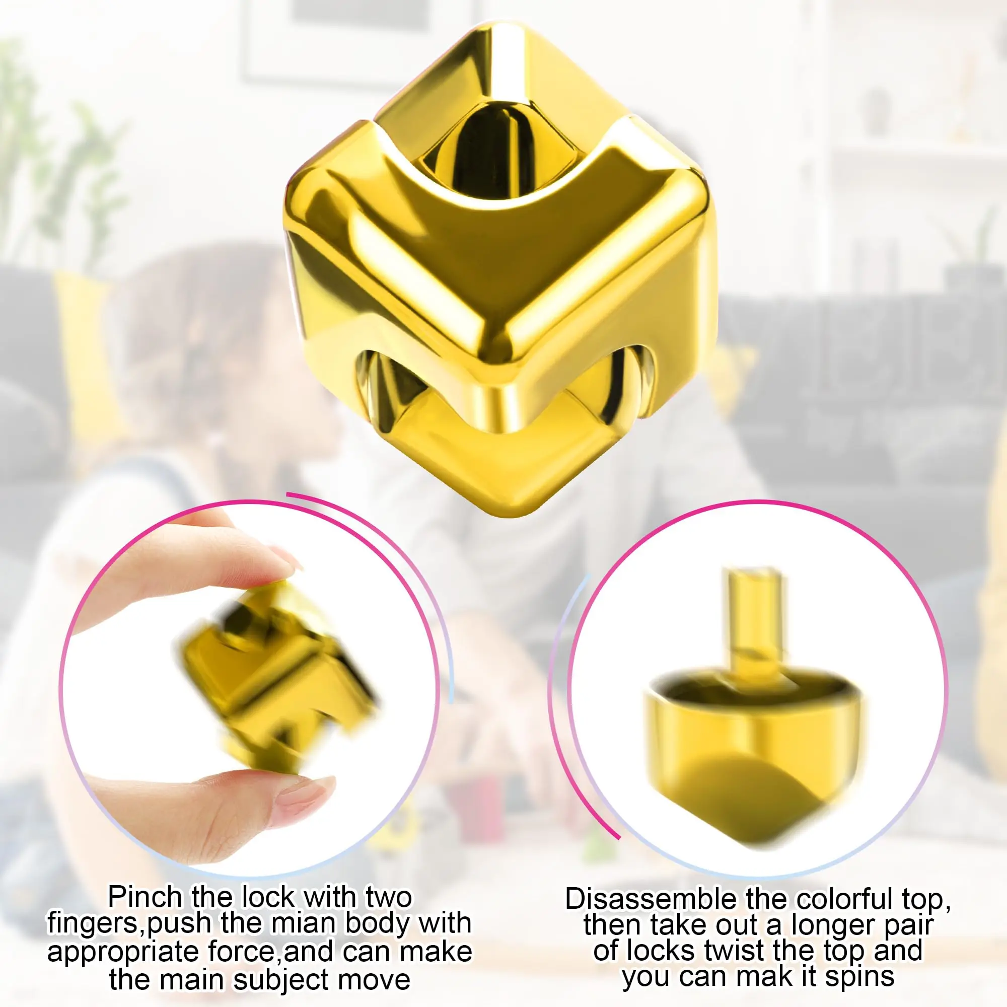 금속 큐브 회전 손가락 끝 자이로스코프 피젯 스트레스 방지 장난감, 성인 사무실 가정 여행 휴대용 스피너 장난감, 크리스마스 선물