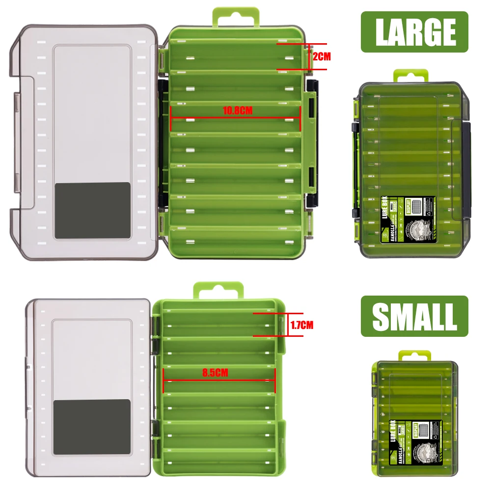 SAMOLLA Double-Sided Compact Tackle Box - Streamline Fishing with Durable, Versatile Organizer for Lures, Hooks, Baits