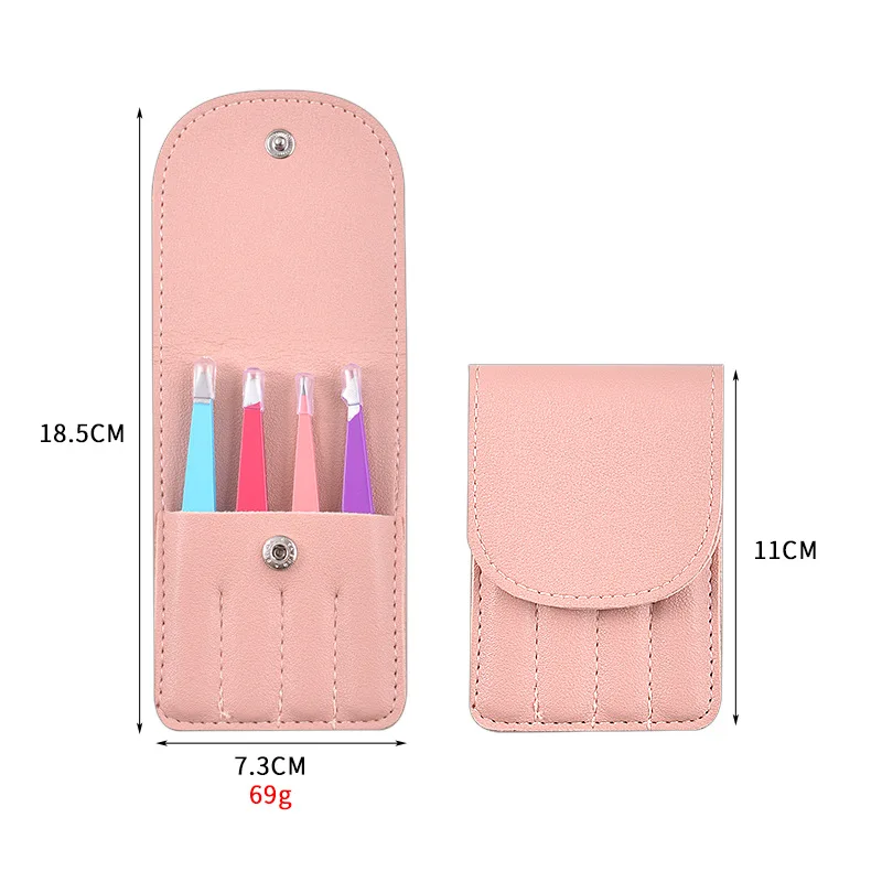 Kerstcadeau Schoonheidspincet 4-delige set van kleurrijke roestvrijstalen professionele wenkbrauwclip Valse wimper make-uptools