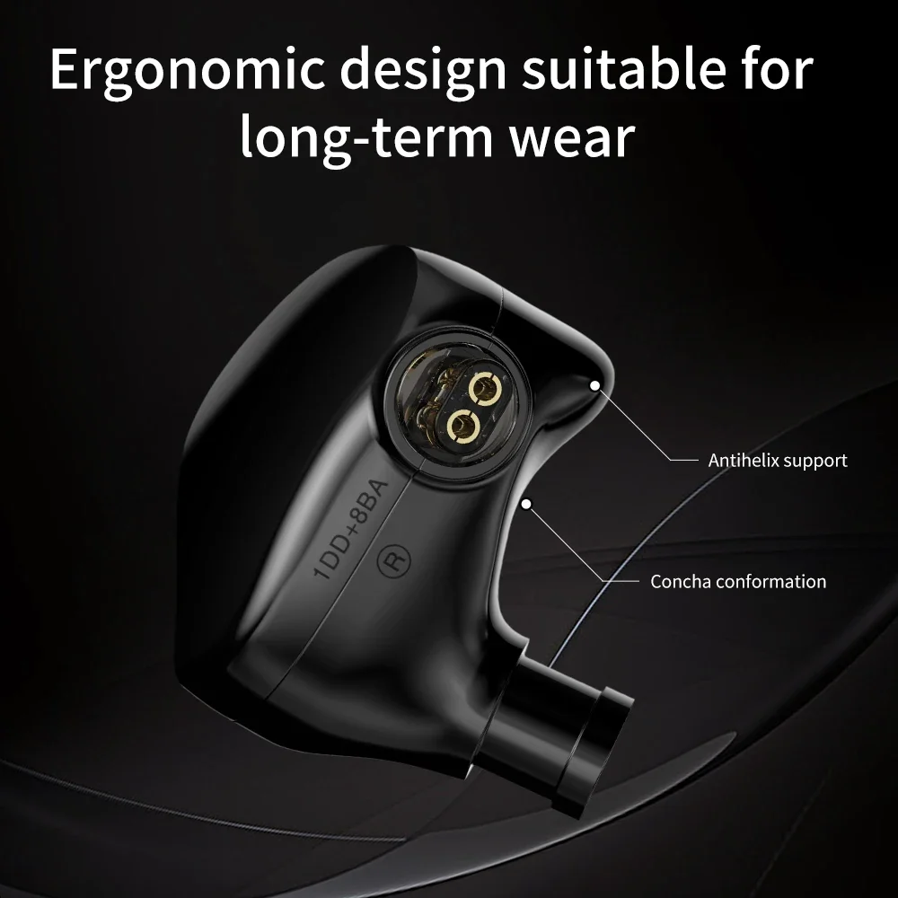 TRN VX PRO + محرك هجين 8BA + 1DD سماعات داخل الأذن سدادات أذن عالية الجودة سماعات معدنية HiFi سماعات أذن للموسيقى ZAR ZSX ZAS