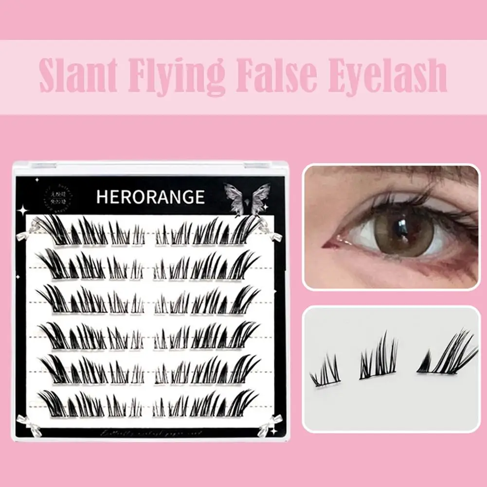 Natural Charming Lashes Y2k Segmented Foxes Eyelash Makeup Fluffy Eyelashes Clusters Extension Single False Tools V1H1