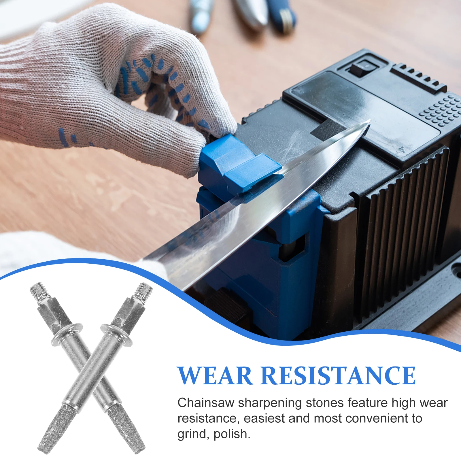 

2 шт., 4 камни для заточки бензопилы, шлифовальные камни для бензопилы, шлифовальная головка для стальных алмазных напильников, комплект инструментов, детали