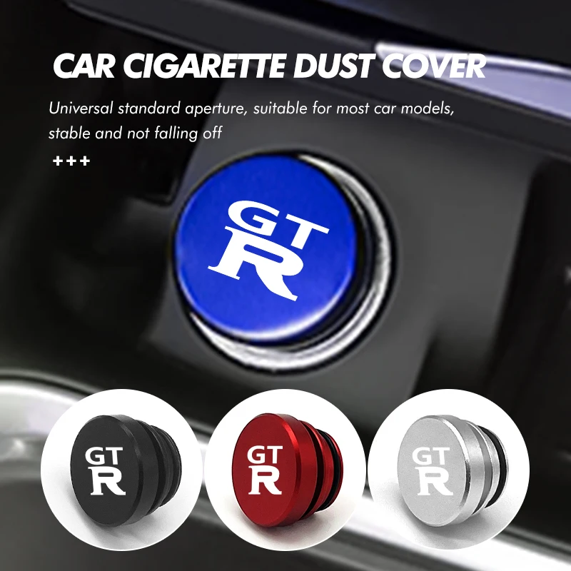 Alloy Socket Dust-Proof Metal Car Cigarette Lighter Button CoverFor Nissan GTR C210 R30 GTS-R R33 R34 GT-R R35 Nismo