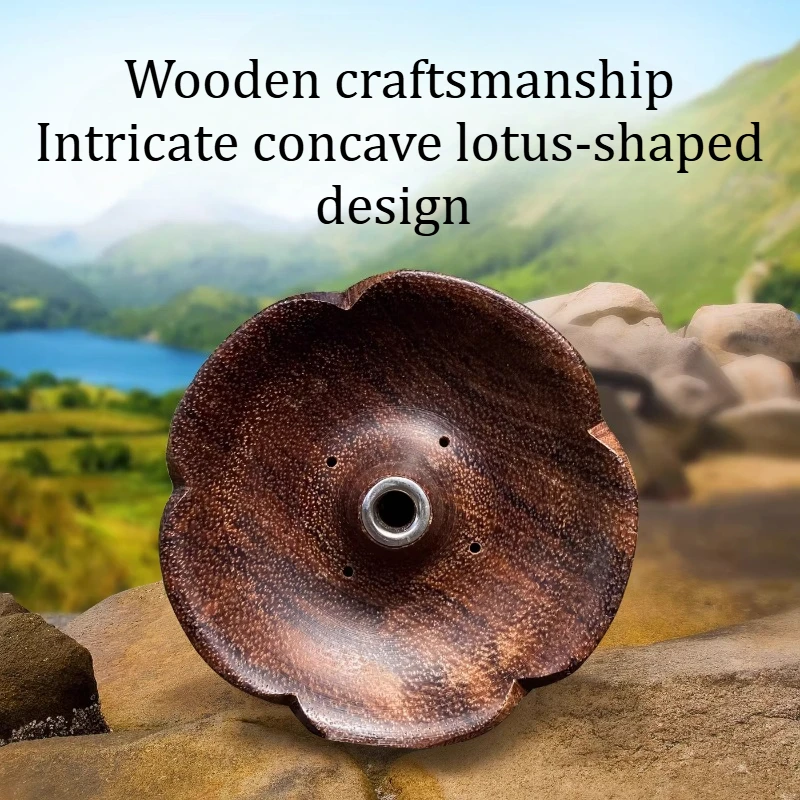 Thick-walled Incense Stick Incense Holder Teak Wood Incense Burners Household Handmade Office Lotus Flowers Large Aperture 5mm