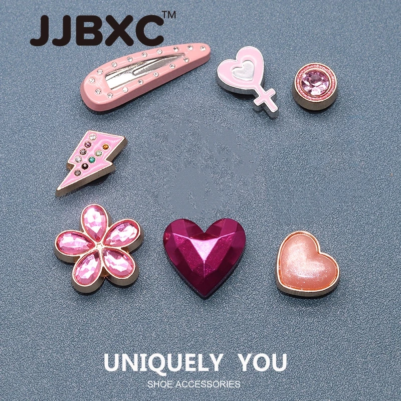 JJBXC CHARM Shoe Buckle Shoe Accessories Metal Pink Barbie DIY Fashion Shoes Accessories Suitable for cross Shoes