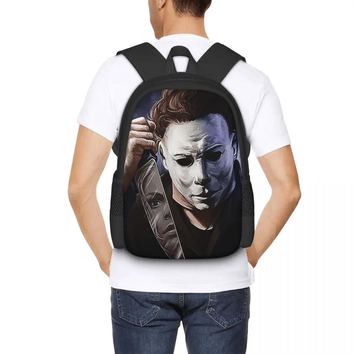 Michael Myers Student Backpack School Bag Hiking Travel Daypack for Boys Girls Fashion Bookbag Shoulder Bags