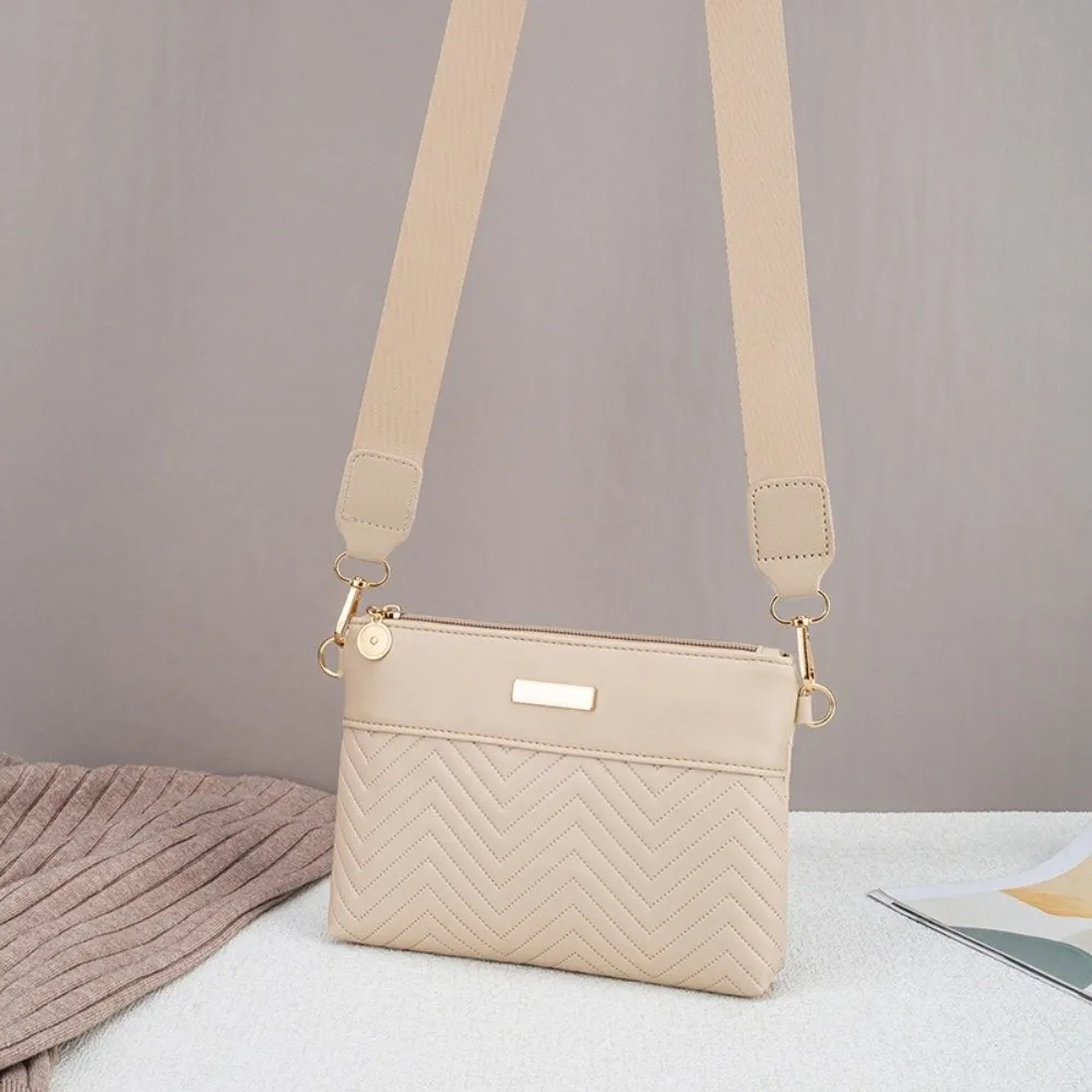 Elegant Quilted Women's Shoulder Bag PU Adjustable Crossbody Bag Lightweight Shoulder Strap Small Shoulder Purse Ladies Handbag