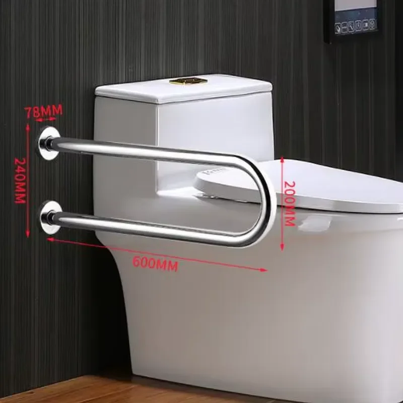 Stainless Steel Bathroom Grab Bar Wall Mounted Safety Handrail for Elderly Disabled Shower Toilet Support Public Facility