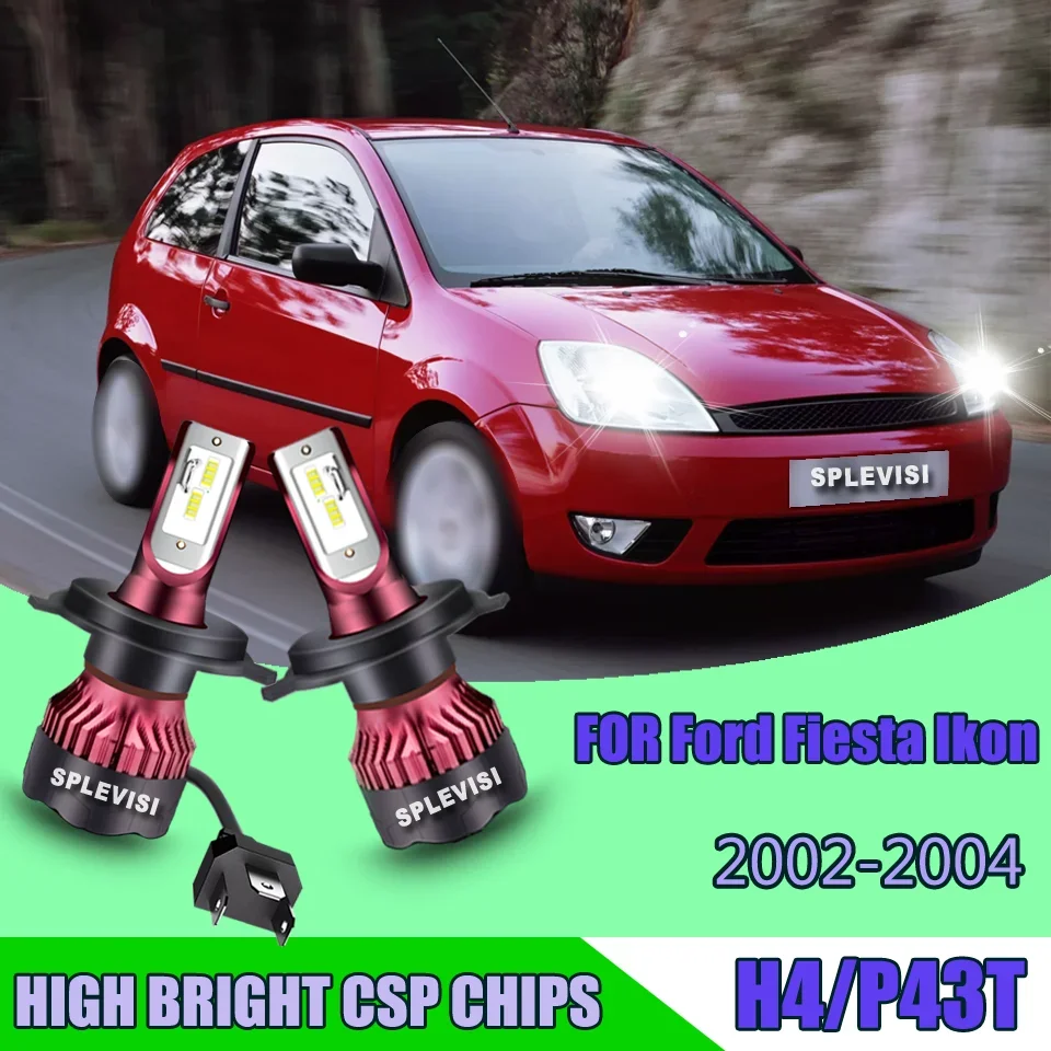 Bombillas LED H4 para faros delanteros de coche, larga duración, lámparas COB de 12V, kit de luces altas/bajas para Ford Fiesta Ikon (Sedán) 2002 2003 2004