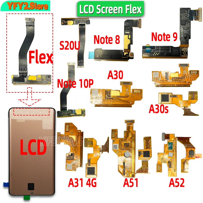 10Pcs Original LCD Touch Screen Image Flex Cable For Samsung Galaxy s20 ultra note 9 10 a30s a51 a71 a52 a53 a72 a24 a54 note 10