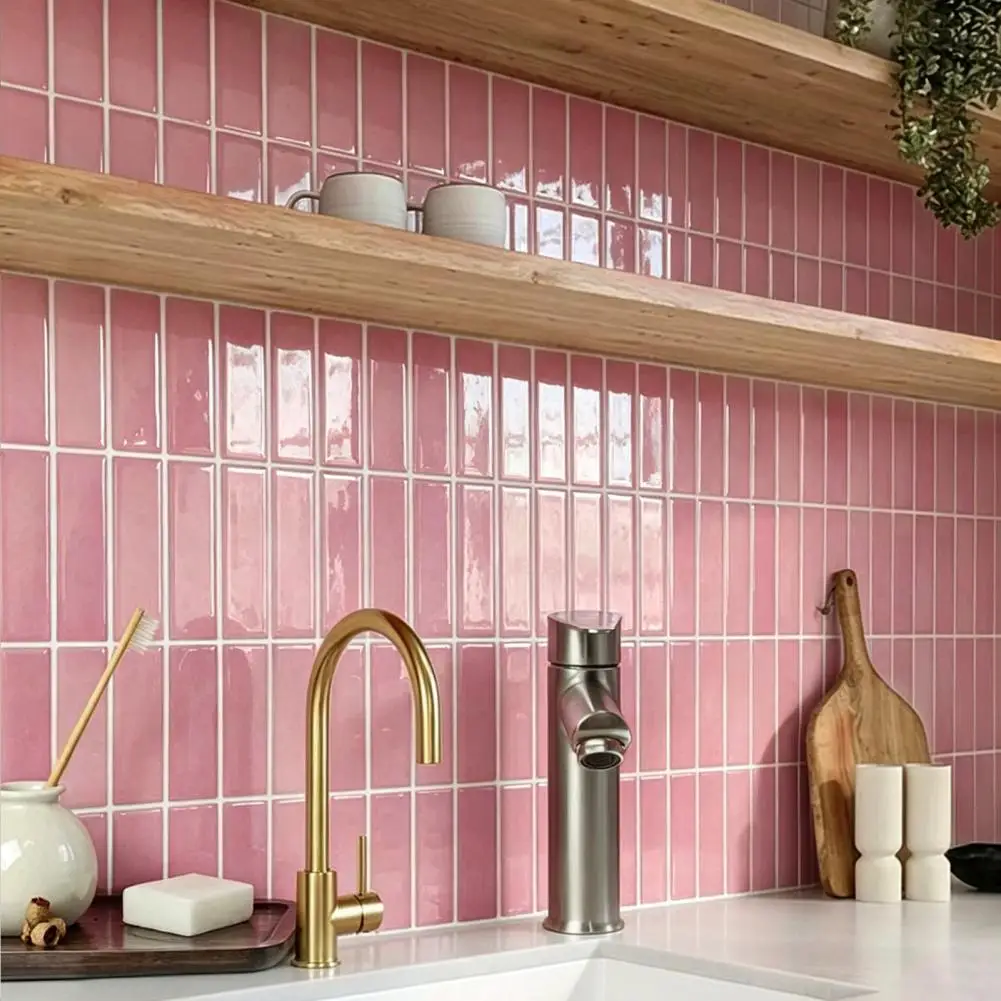 Geometric Leaf Pattern Wall Decor Peel Stick Backsplash Tile Waterproof Pvc Wall Stickers Self Adhesive Kitchen for Bathroom