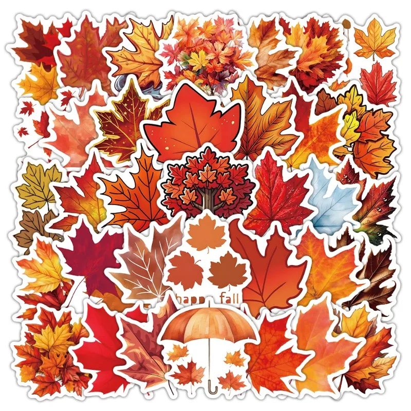 50 Stück Cartoon niedliche Ahornblatt kreative Persönlichkeit dekorative Aufkleber