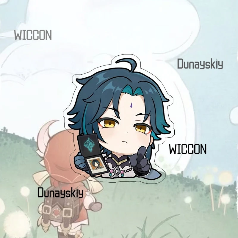 Genshin Impact Zhongli Q نسخة الاكريليك مغناطيس الثلاجة لطيف الكرتون جيو أرشون ديكور ثلاثية الأبعاد ملصقات الصور للمنزل مكتب 2025 جديد